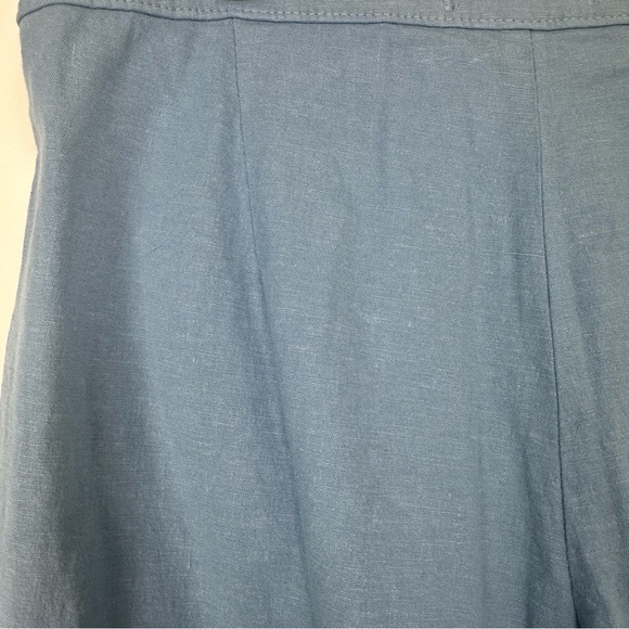 Lila Ryan Women's Pants Size 12 Blue Linen Blend Wide Leg Cropped Lagenlook - Picture 6 of 7